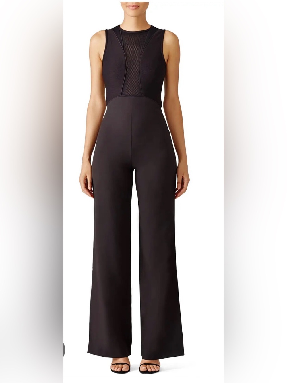 AQ/AQ High-Waist Wide-Leg Ponte Pants — Black